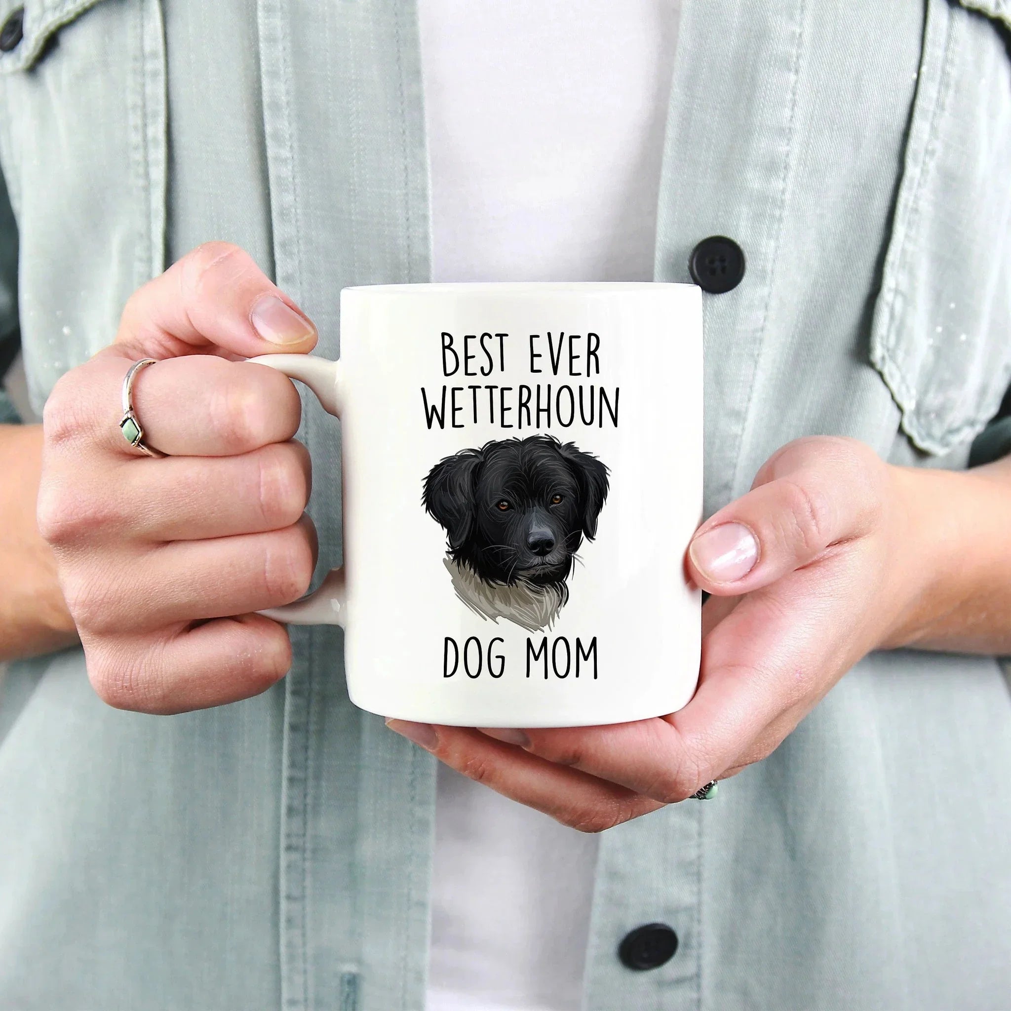 Best Ever Wetterhoun Dog Mom Ceramic Coffee Mug