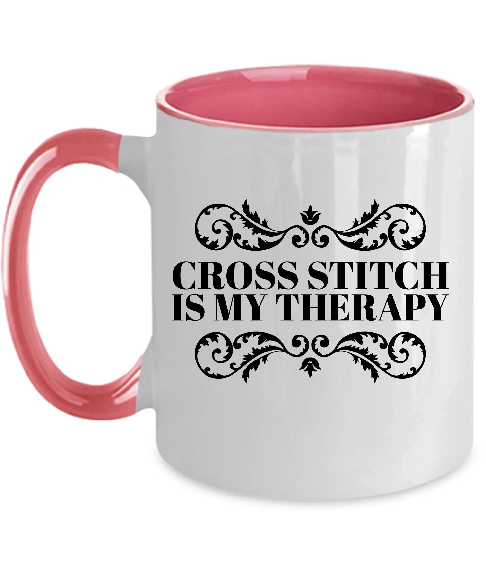 Cross Stitch Ceramic Coffee Mug Cross Stitch is My Therapy