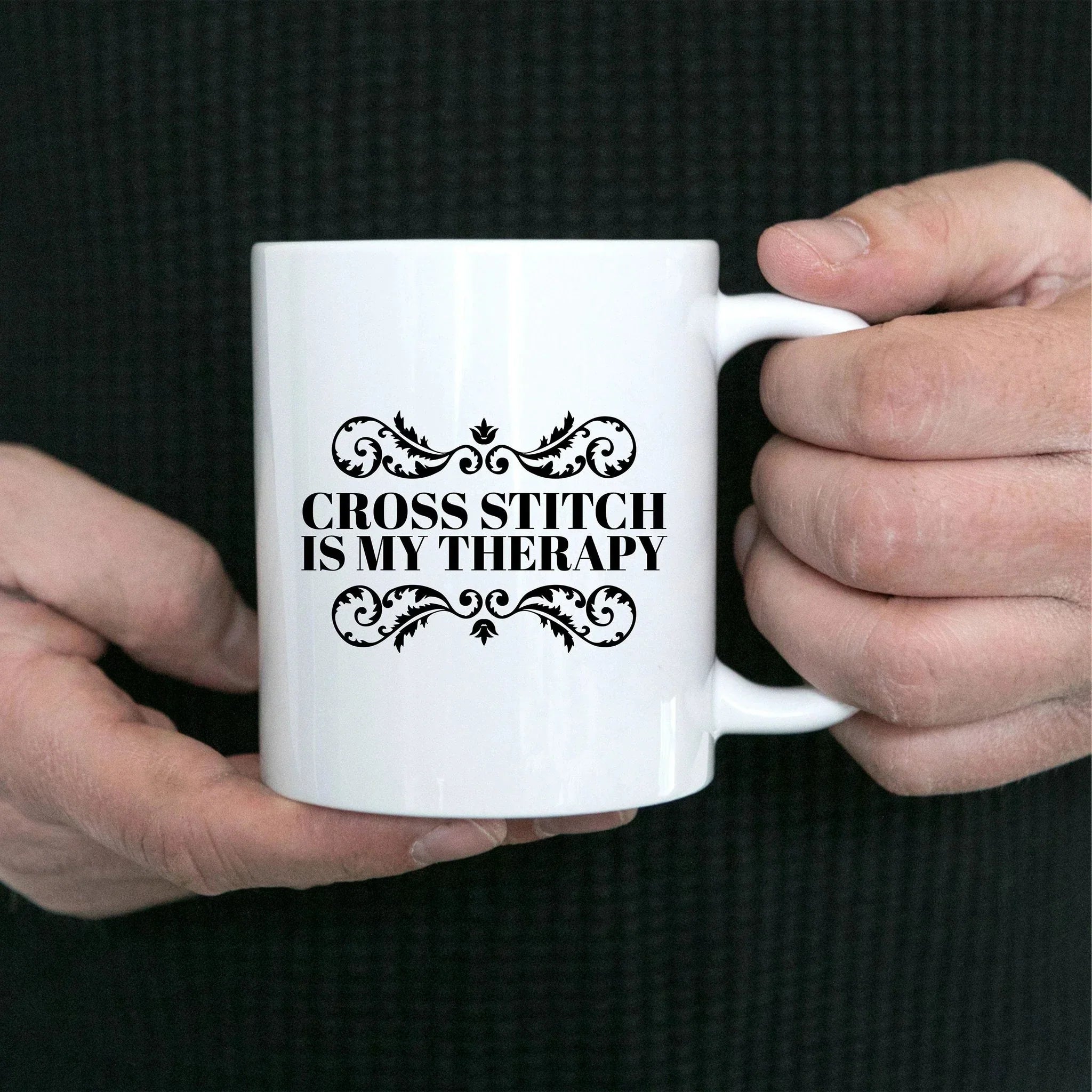 Cross Stitch Ceramic Coffee Mug Cross Stitch is My Therapy