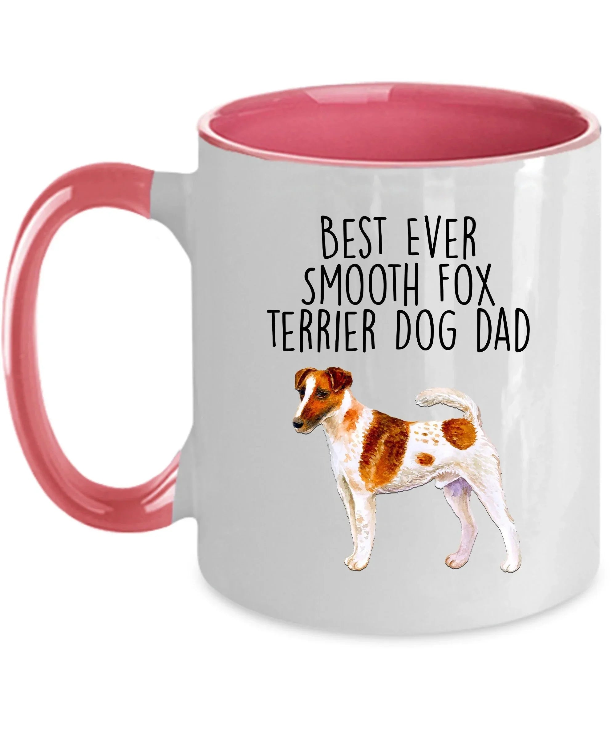 Best Ever Smooth Fox Terrier Dog Dad Ceramic Coffee Mug