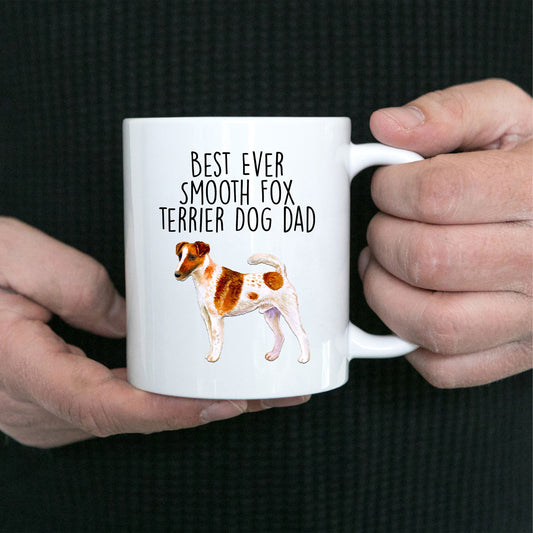 Best Ever Smooth Fox Terrier Dog Dad Ceramic Coffee Mug - Mallard Moon Gift Shop