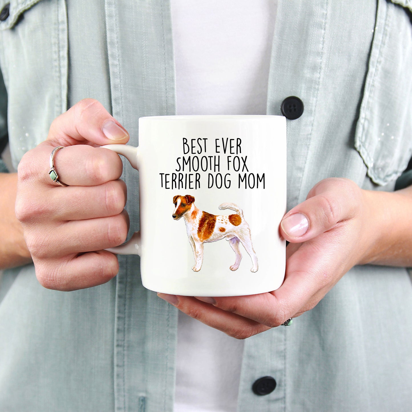 Best Ever Smooth Fox Terrier Dog Mom Ceramic Coffee Mug - Mallard Moon Gift Shop
