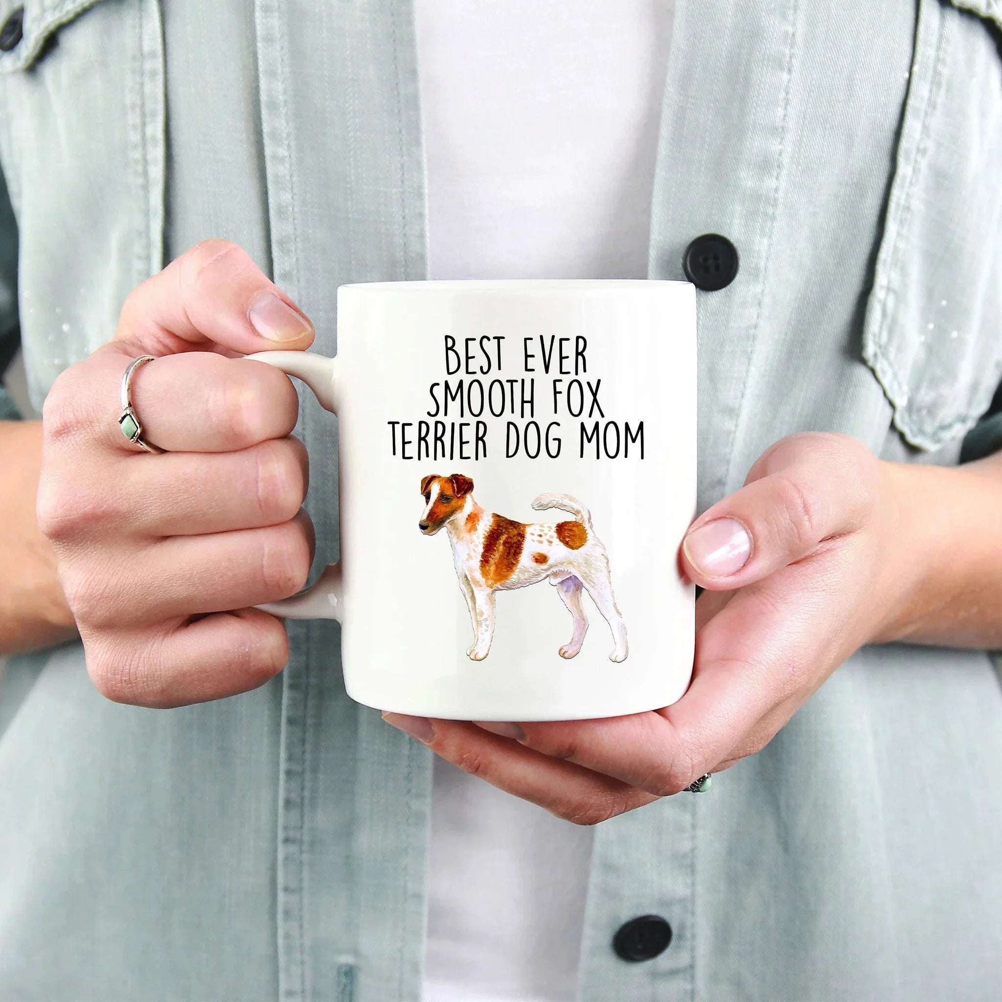 Best Ever Smooth Fox Terrier Dog Mom Ceramic Coffee Mug