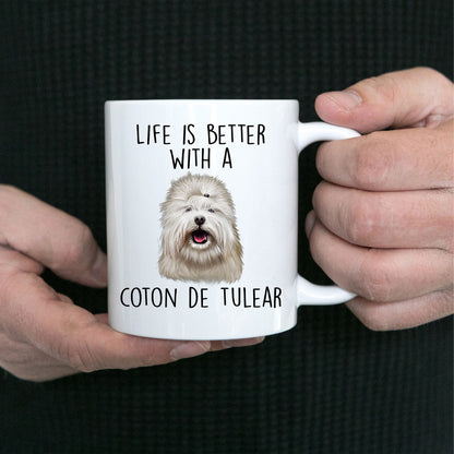 Coton de Tulear Funny Dog Custom Ceramic Coffee Mug Life is Better - Mallard Moon Gift Shop