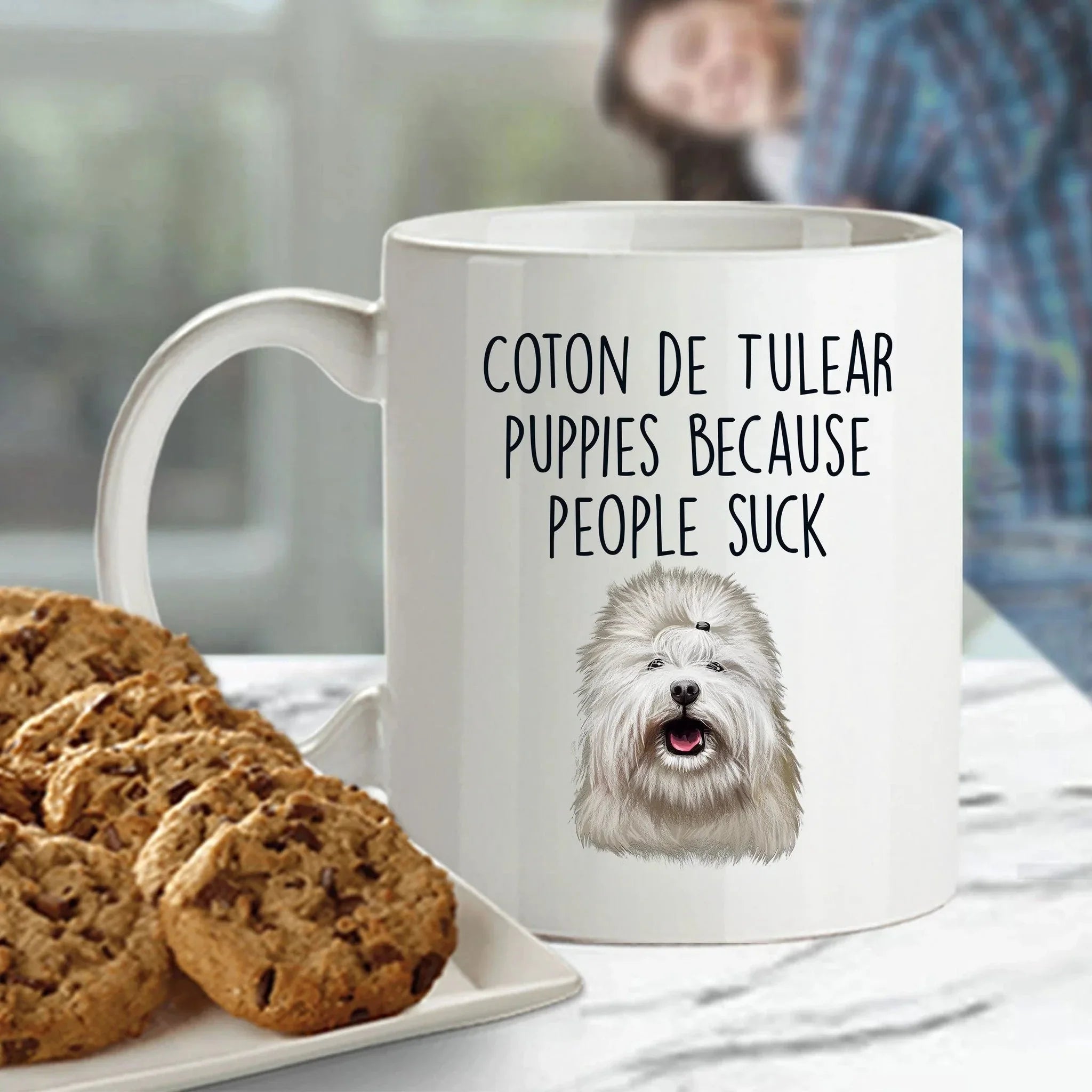 Coton De Tulear Puppies Because People Suck Funny Dog Custom Ceramic Coffee Mug