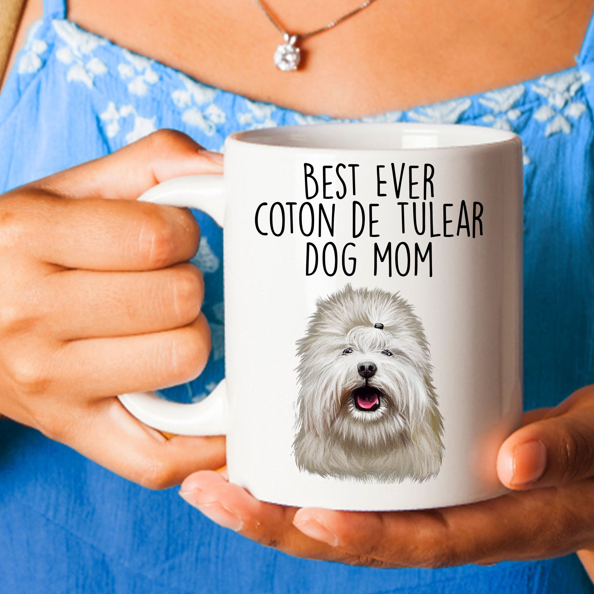 Best Ever Coton de Tulear Dog Mom Custom Ceramic Coffee Mug - Mallard Moon Gift Shop
