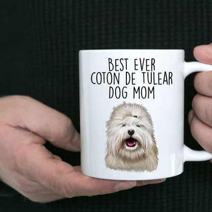 Best Ever Coton de Tulear Dog Mom Custom Ceramic Coffee Mug - Mallard Moon Gift Shop