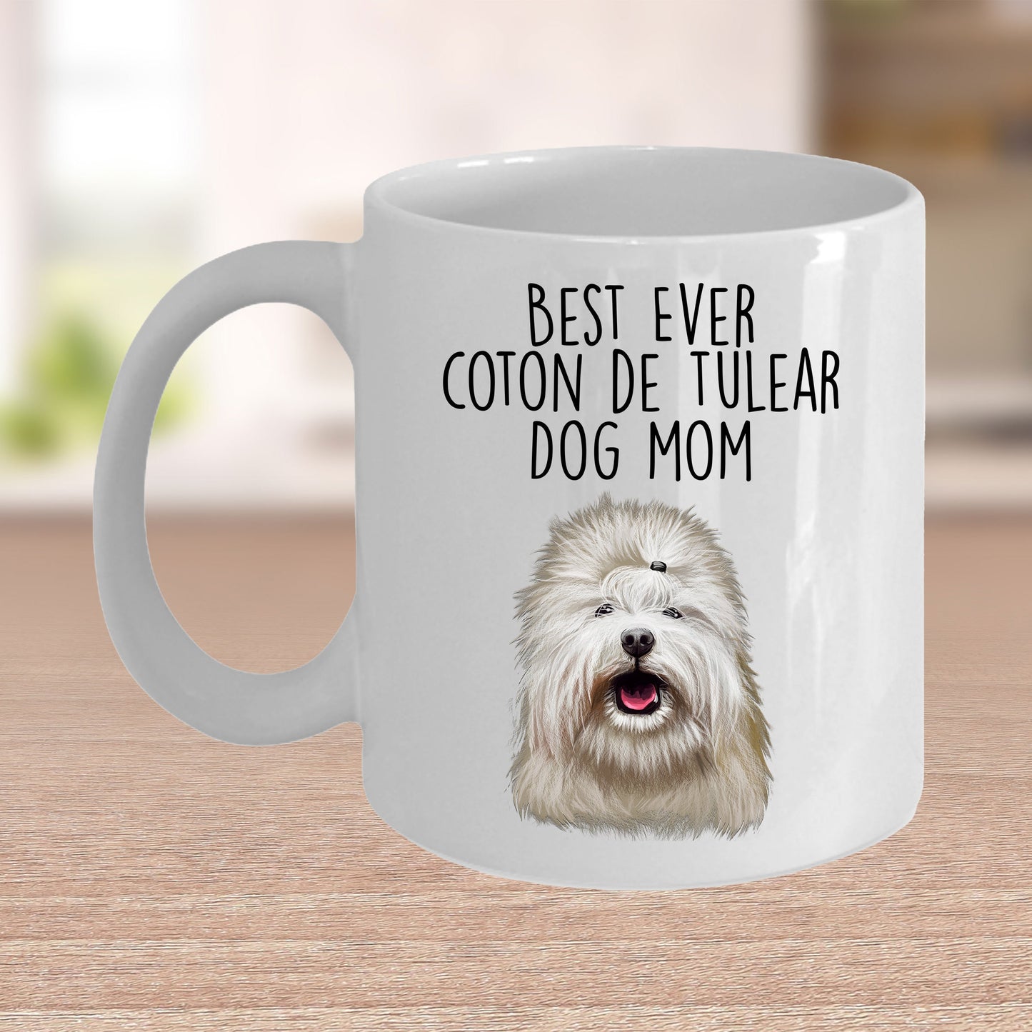 Best Ever Coton de Tulear Dog Mom Custom Ceramic Coffee Mug - Mallard Moon Gift Shop