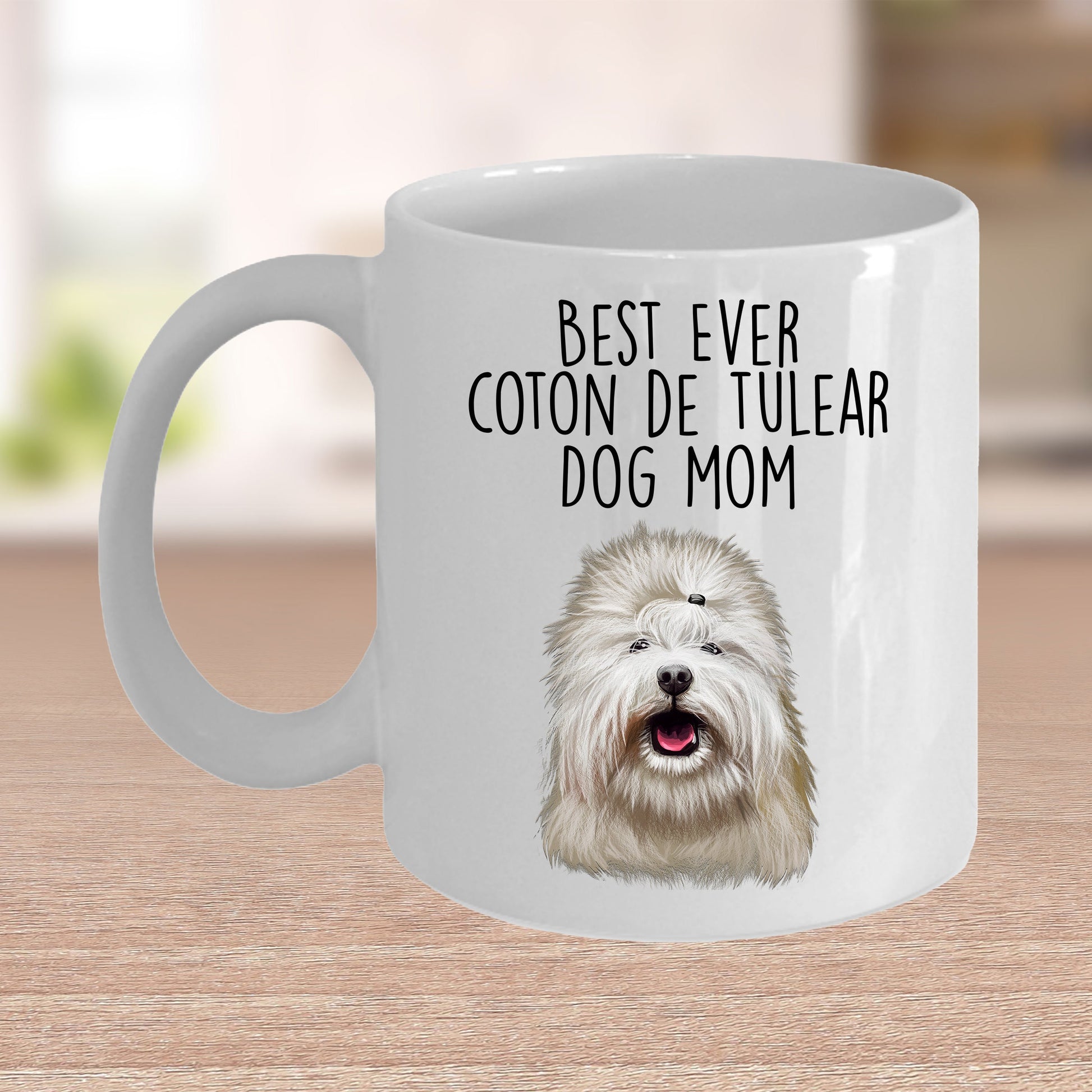Best Ever Coton de Tulear Dog Mom Custom Ceramic Coffee Mug - Mallard Moon Gift Shop