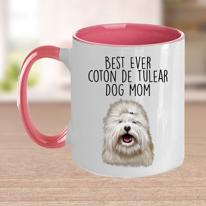 Best Ever Coton de Tulear Dog Mom Custom Ceramic Coffee Mug - Mallard Moon Gift Shop
