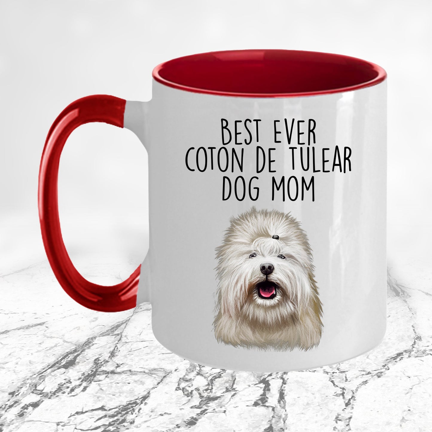 Best Ever Coton de Tulear Dog Mom Custom Ceramic Coffee Mug - Mallard Moon Gift Shop