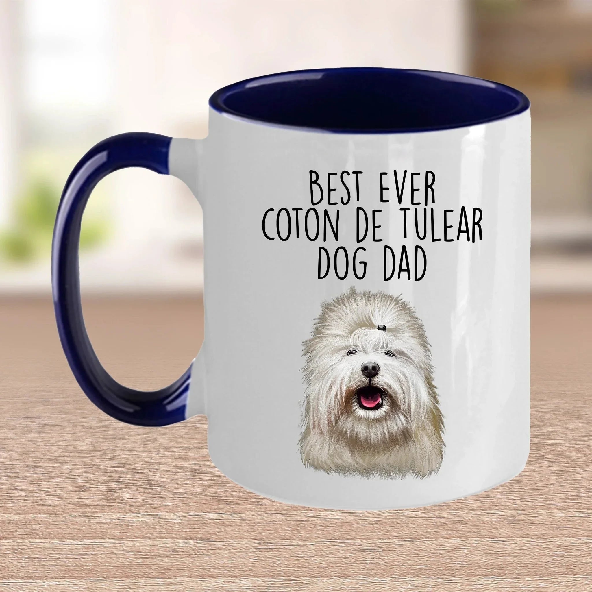 Best Ever Coton de Tulear Dog Dad Custom Ceramic Coffee Mug