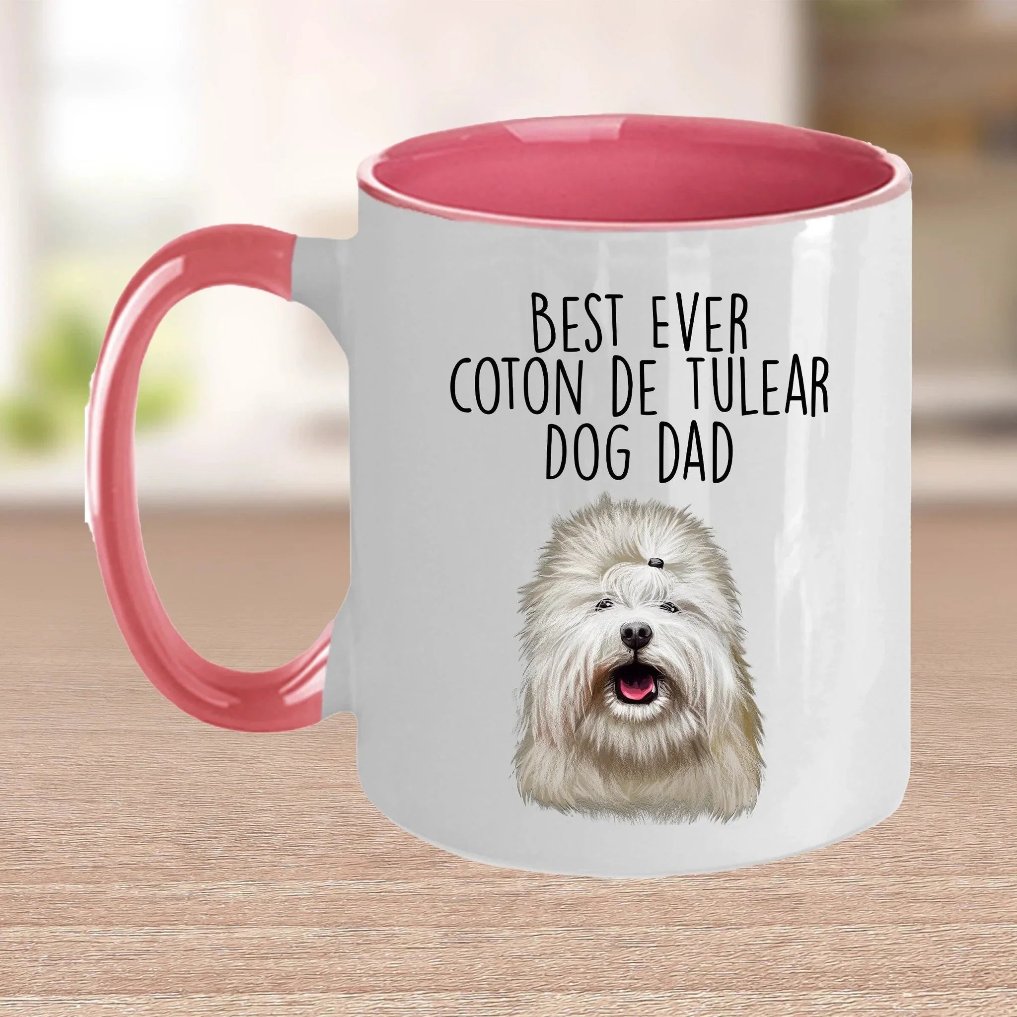 Best Ever Coton de Tulear Dog Dad Custom Ceramic Coffee Mug
