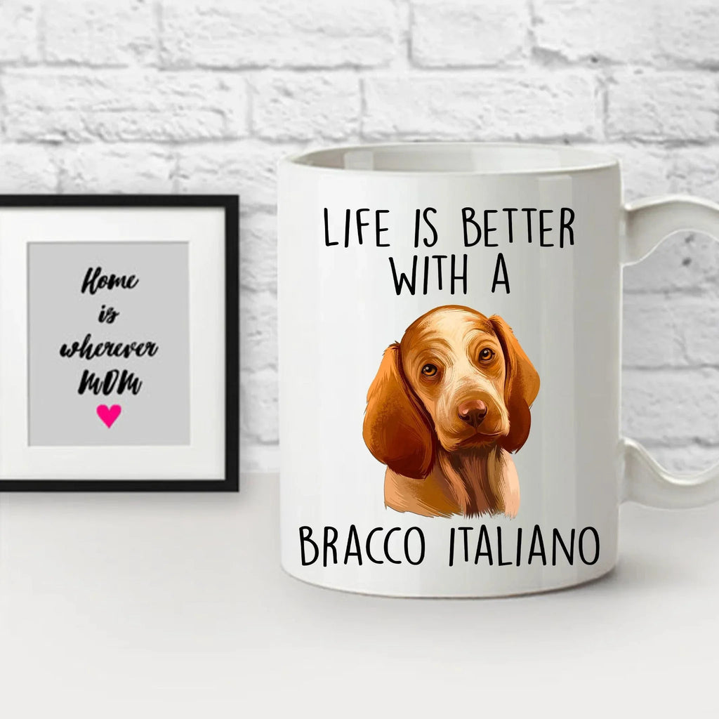 Bracco Italiano Dog Custom Ceramic Coffee Mug - Life is Better