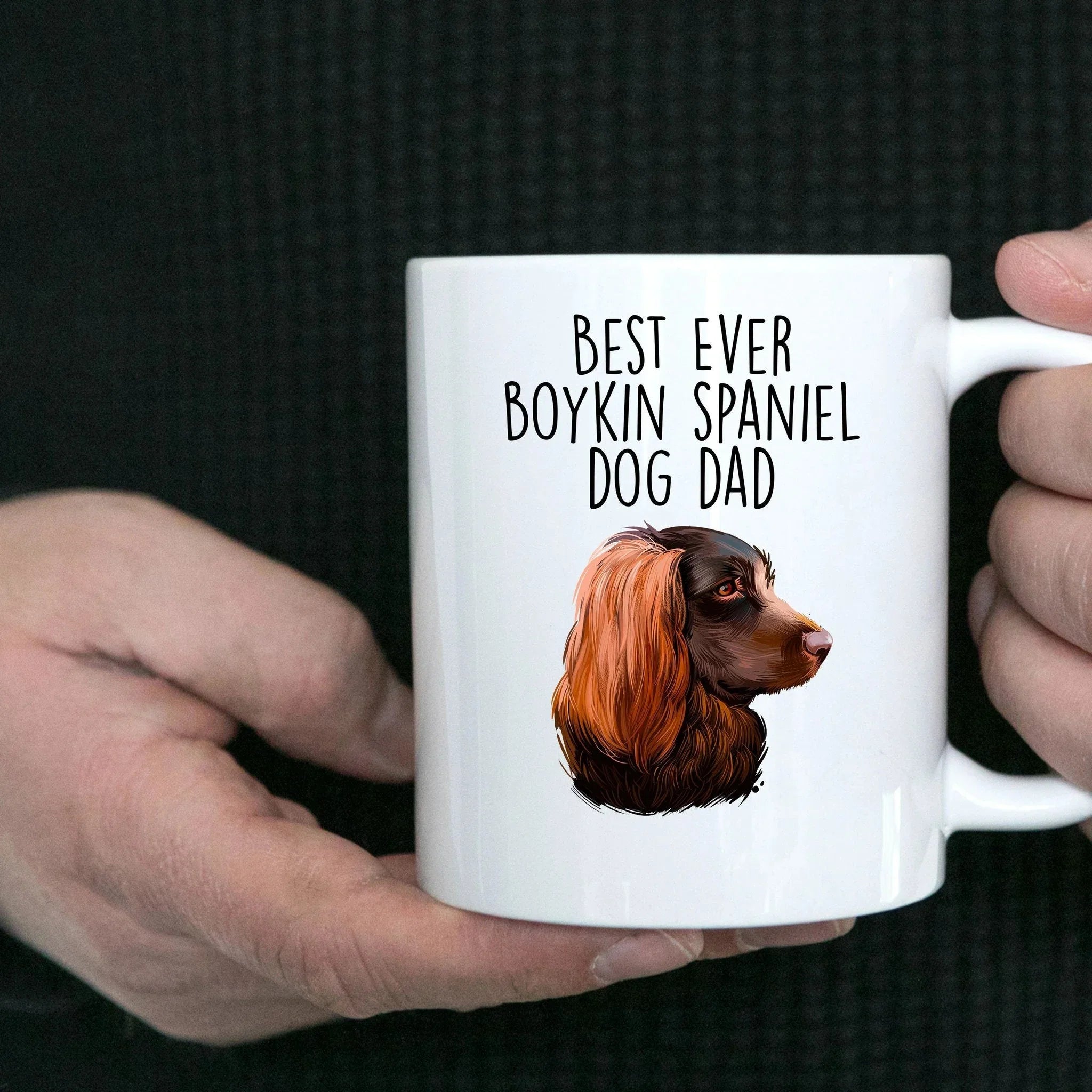 Boykin Spaniel Best Dog Dad Custom Ceramic Coffee Mug Birthday Father's Day