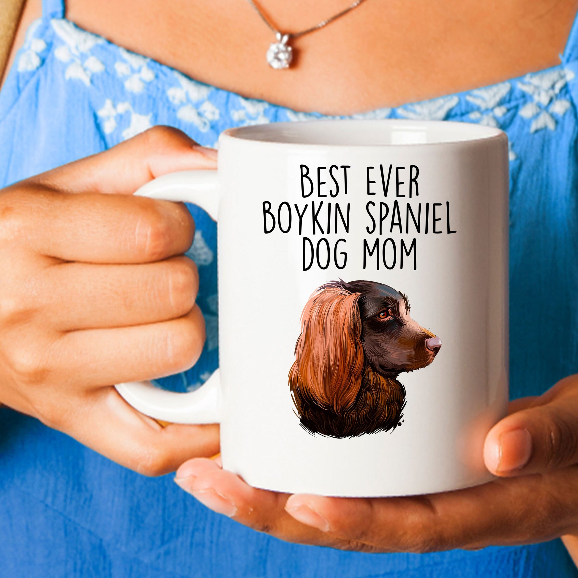 Boykin Spaniel Best Dog Mom Custom Ceramic Coffee Mug Birthday Father's Day - Mallard Moon Gift Shop