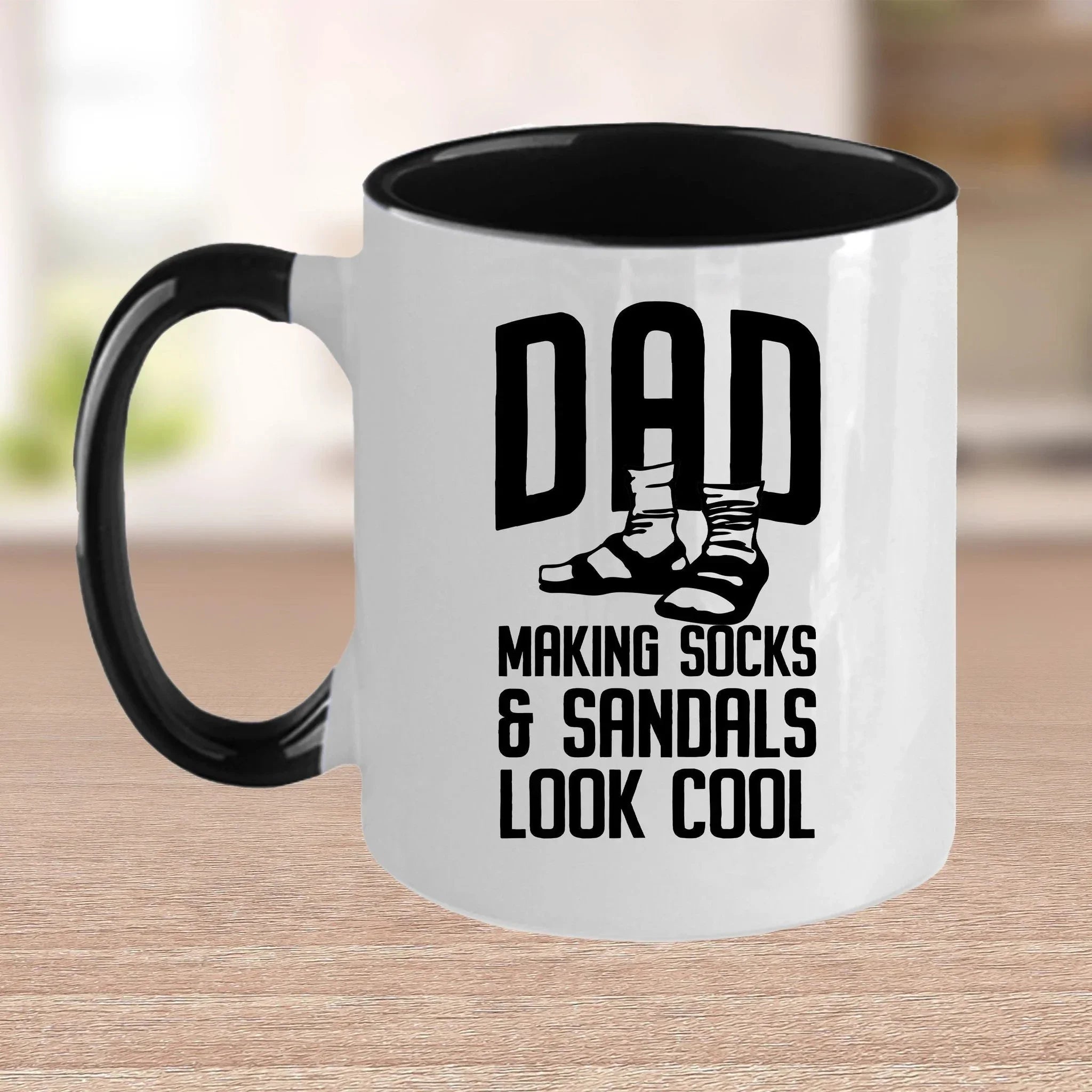 Funny dad custom ceramic coffee mug - Making socks and sandals look cool Birthday Father's Day Gift