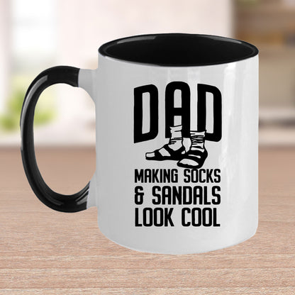 Funny dad custom ceramic coffee mug - Making socks and sandals look cool Birthday Father's Day Gift - Mallard Moon Gift Shop