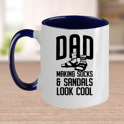 Funny dad custom ceramic coffee mug - Making socks and sandals look cool Birthday Father's Day Gift - Mallard Moon Gift Shop
