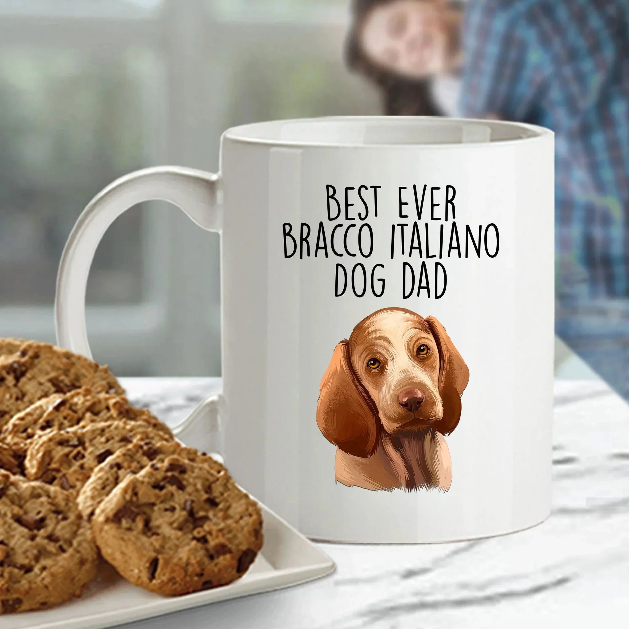Best Ever Bracco Italiano Dog Dad Custom Ceramic Coffee Mug