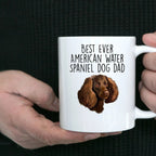American Water Spaniel Best Dog Dad Ever Custom Ceramic Coffee Mug White Two-tone Birthday Father's Day Gift for Men