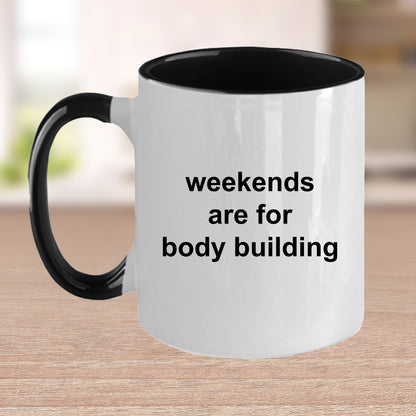 Body Building Custom Ceramic Coffee Mug White Two-tone Birthday Father's Day Gift for Body Builders - Mallard Moon Gift Shop