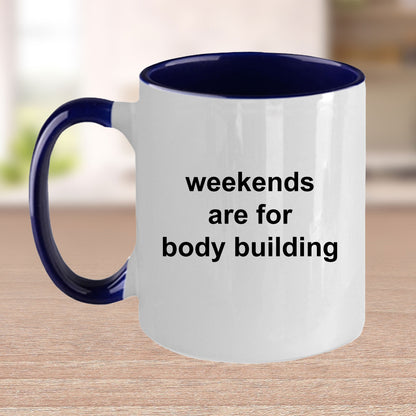 Body Building Custom Ceramic Coffee Mug White Two-tone Birthday Father's Day Gift for Body Builders - Mallard Moon Gift Shop