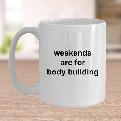 Body Building Custom Ceramic Coffee Mug White Two-tone Birthday Father's Day Gift for Body Builders - Mallard Moon Gift Shop