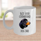 Black and Tan Coonhound Best Dog Dad Ever Custom Ceramic Coffee Mug White Two-tone Birthday Father's Day Gift for Men