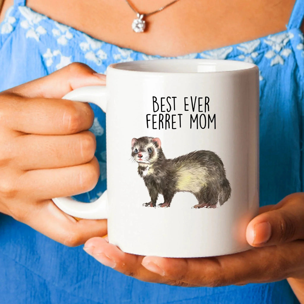 Ferret Best Dad or Mom Ever Custom coffee mug - white ceramic and two tone color