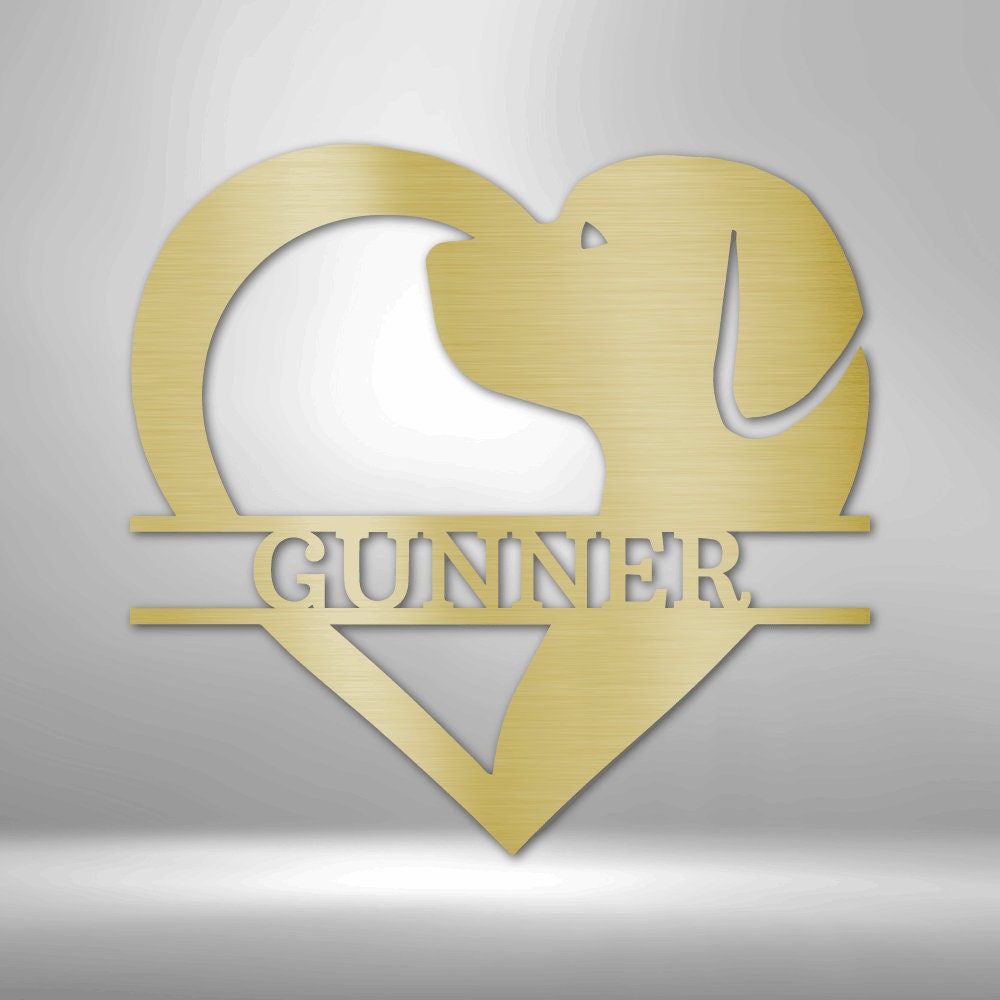 Dog Love Monogram - Steel Sign Custom Personalized Wall Home Decor - Mallard Moon Gift Shop