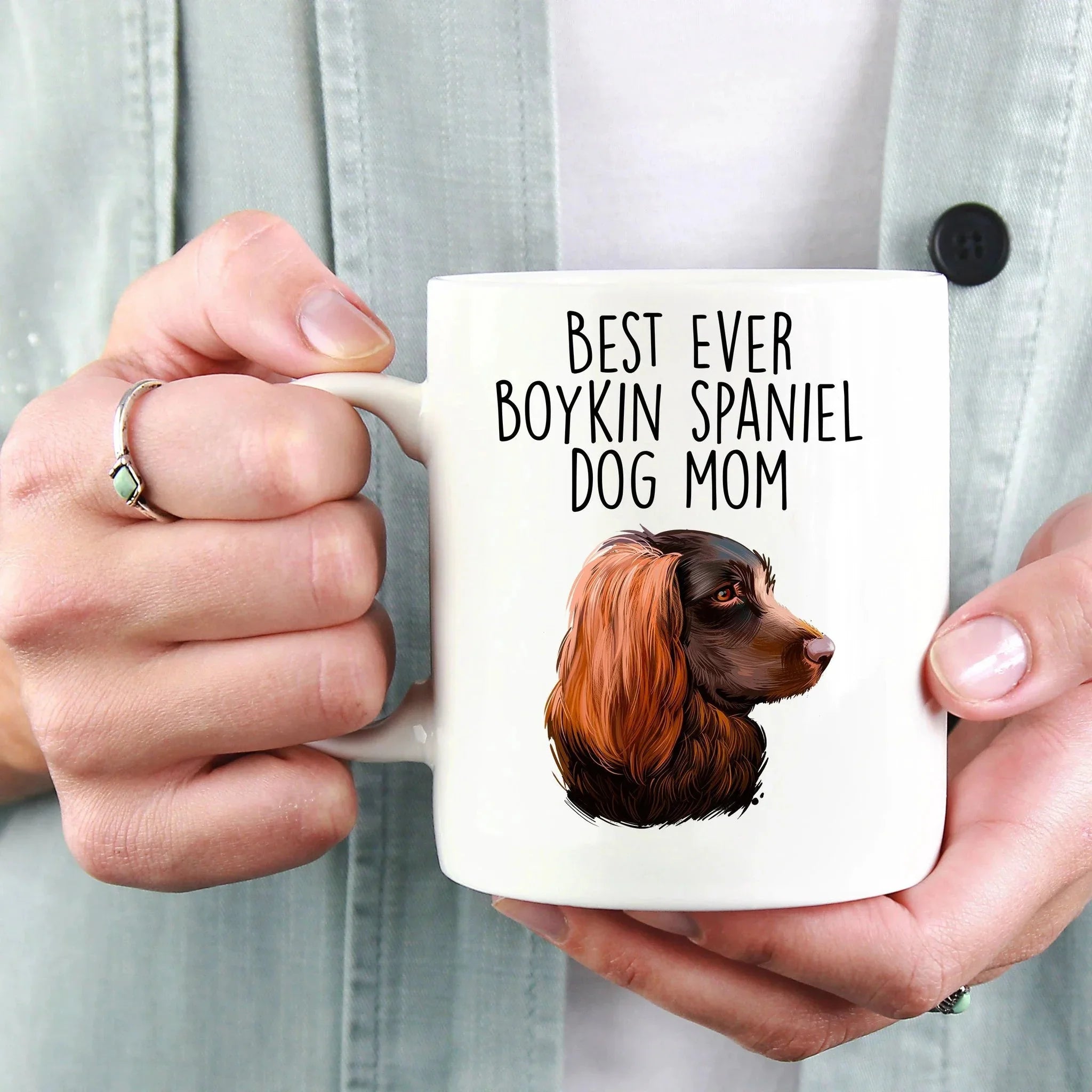 Boykin Spaniel Best Dog Mom Custom Ceramic Coffee Mug Birthday Father's Day