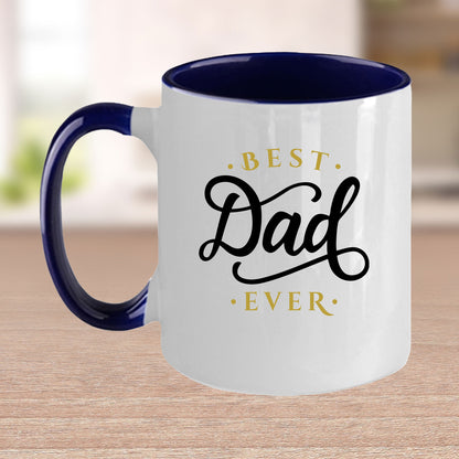 Best Dad Ever Custom Ceramic Coffee Mug Father's Day Birthday - Mallard Moon Gift Shop