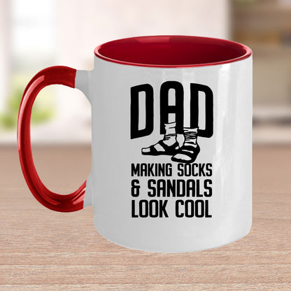 Funny dad custom ceramic coffee mug - Making socks and sandals look cool Birthday Father's Day Gift - Mallard Moon Gift Shop