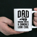 Funny dad custom ceramic coffee mug - Making socks and sandals look cool Birthday Father's Day Gift