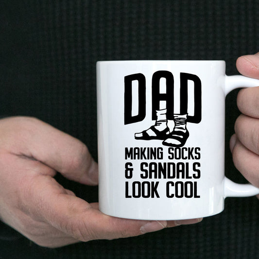 Funny dad custom ceramic coffee mug - Making socks and sandals look cool Birthday Father's Day Gift - Mallard Moon Gift Shop