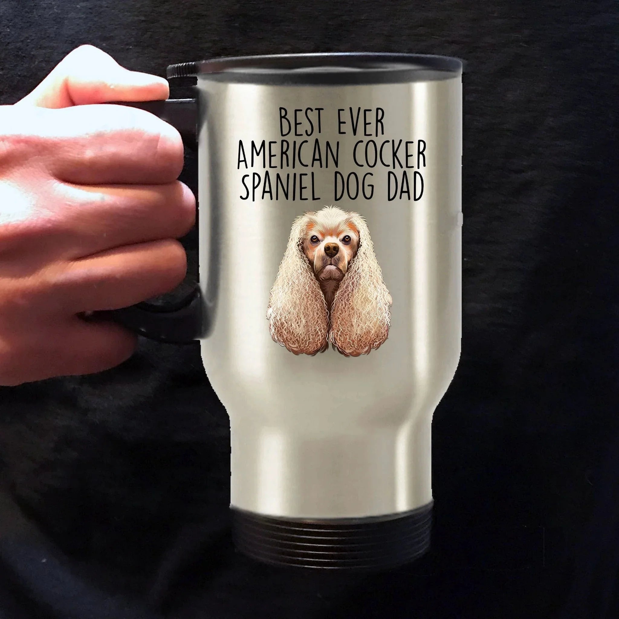 American Cocker Spaniel Best Dog Dad Ever Custom Ceramic Coffee Mug White Two-tone Birthday Father's Day Gift for Men
