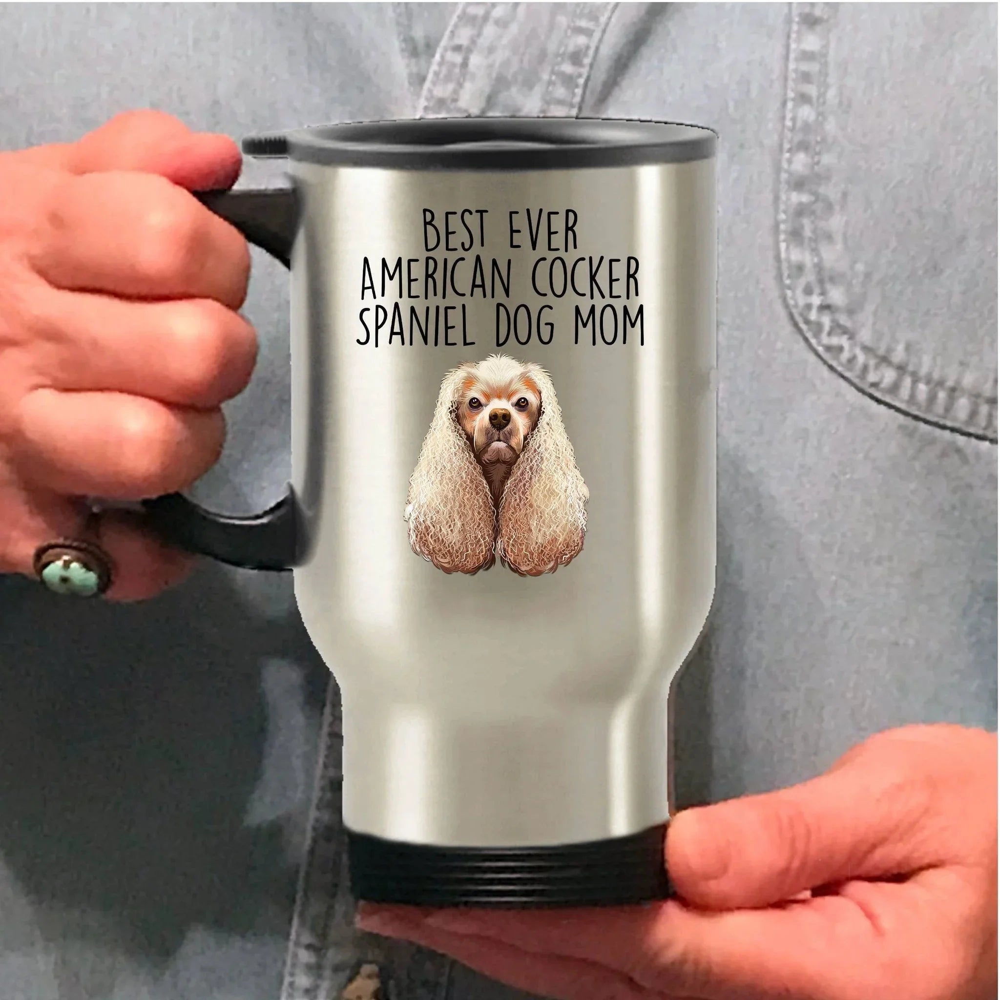 American Cocker Spaniel Best Dog Mom Ever Custom Ceramic Coffee Mug White Two-tone Birthday Mother's Day Gift for Women