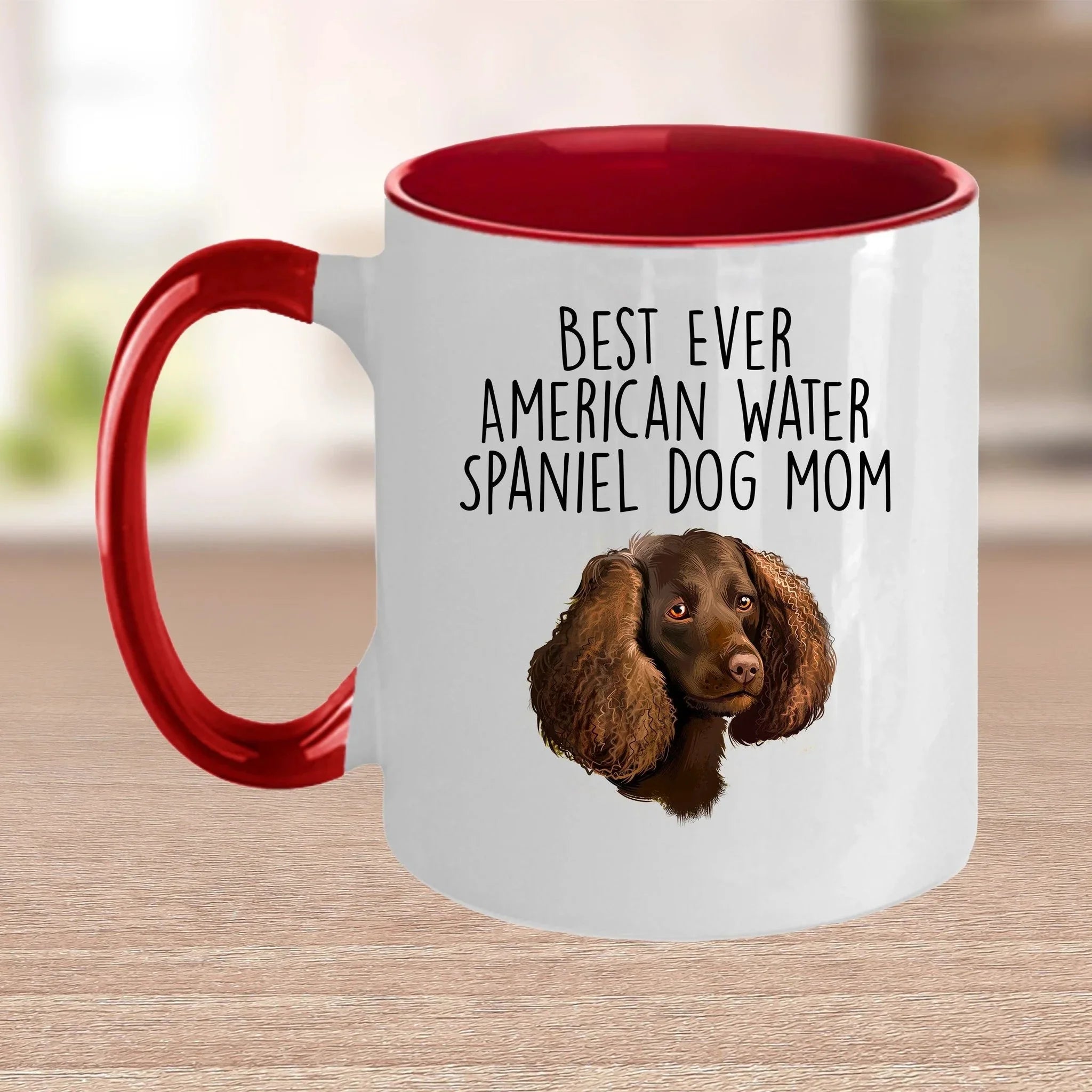 American Water Spaniel Best Dog Mom Ever Custom Ceramic Coffee Mug White Two-tone Birthday Mother's Day Gift for Women