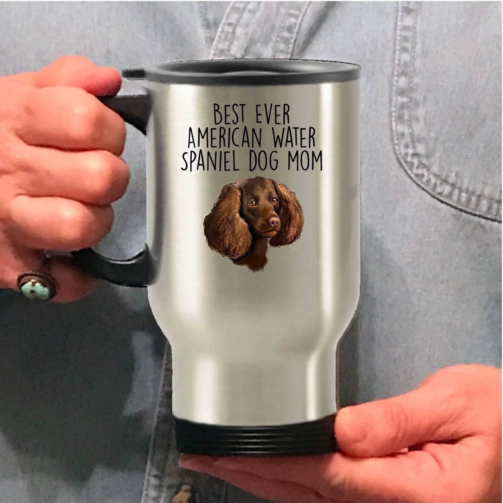 American Water Spaniel Best Dog Mom Ever Custom Ceramic Coffee Mug White Two-tone Birthday Mother's Day Gift for Women