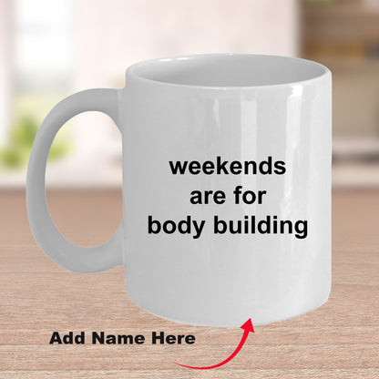 Body Building Custom Ceramic Coffee Mug White Two-tone Birthday Father's Day Gift for Body Builders - Mallard Moon Gift Shop