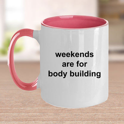 Body Building Custom Ceramic Coffee Mug White Two-tone Birthday Father's Day Gift for Body Builders - Mallard Moon Gift Shop