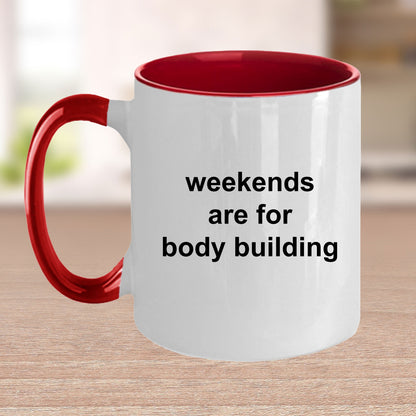 Body Building Custom Ceramic Coffee Mug White Two-tone Birthday Father's Day Gift for Body Builders - Mallard Moon Gift Shop