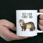 Ferret Best Dad or Mom Ever Custom coffee mug - white ceramic and two tone color