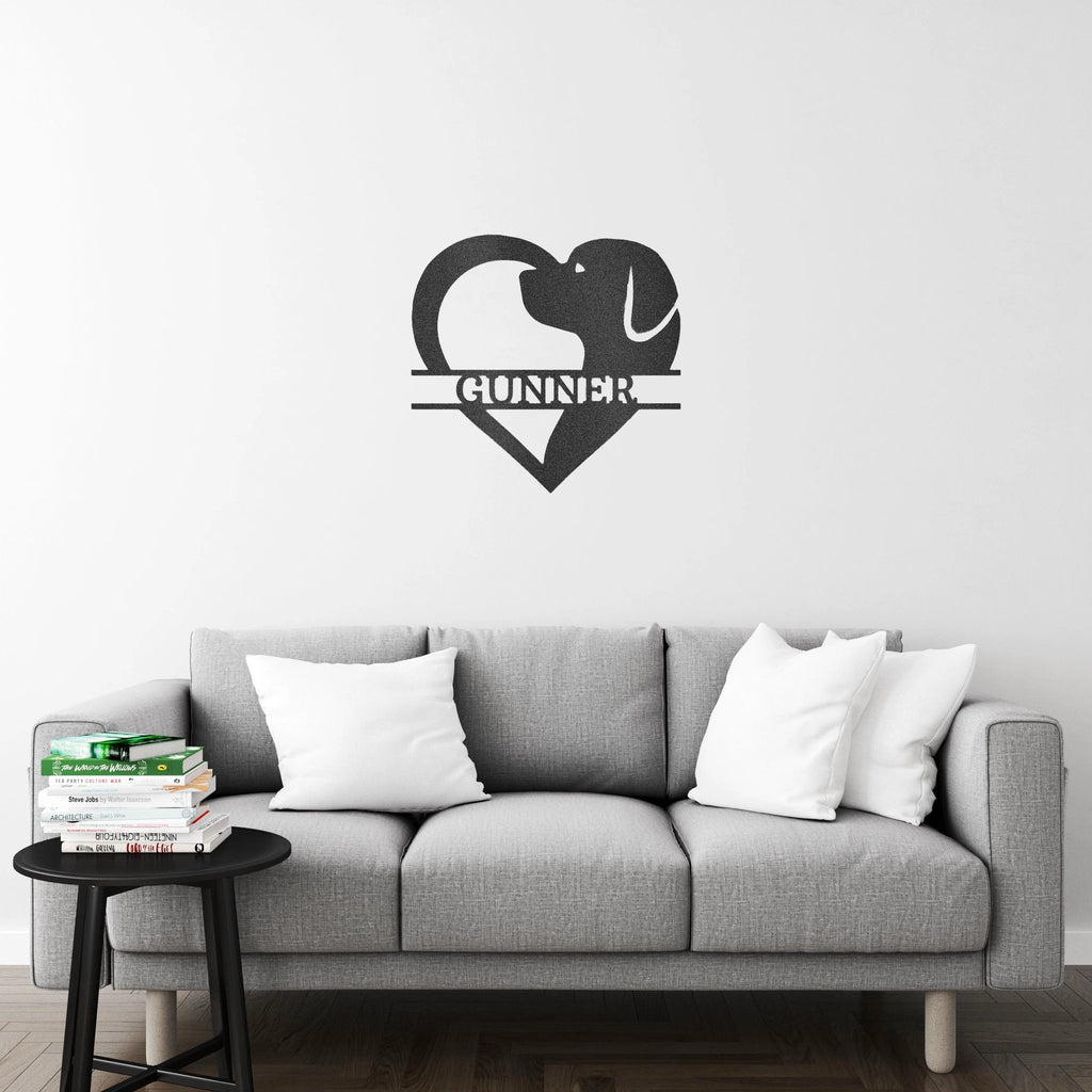 Dog Love Monogram - Steel Sign Custom Personalized Wall Home Decor