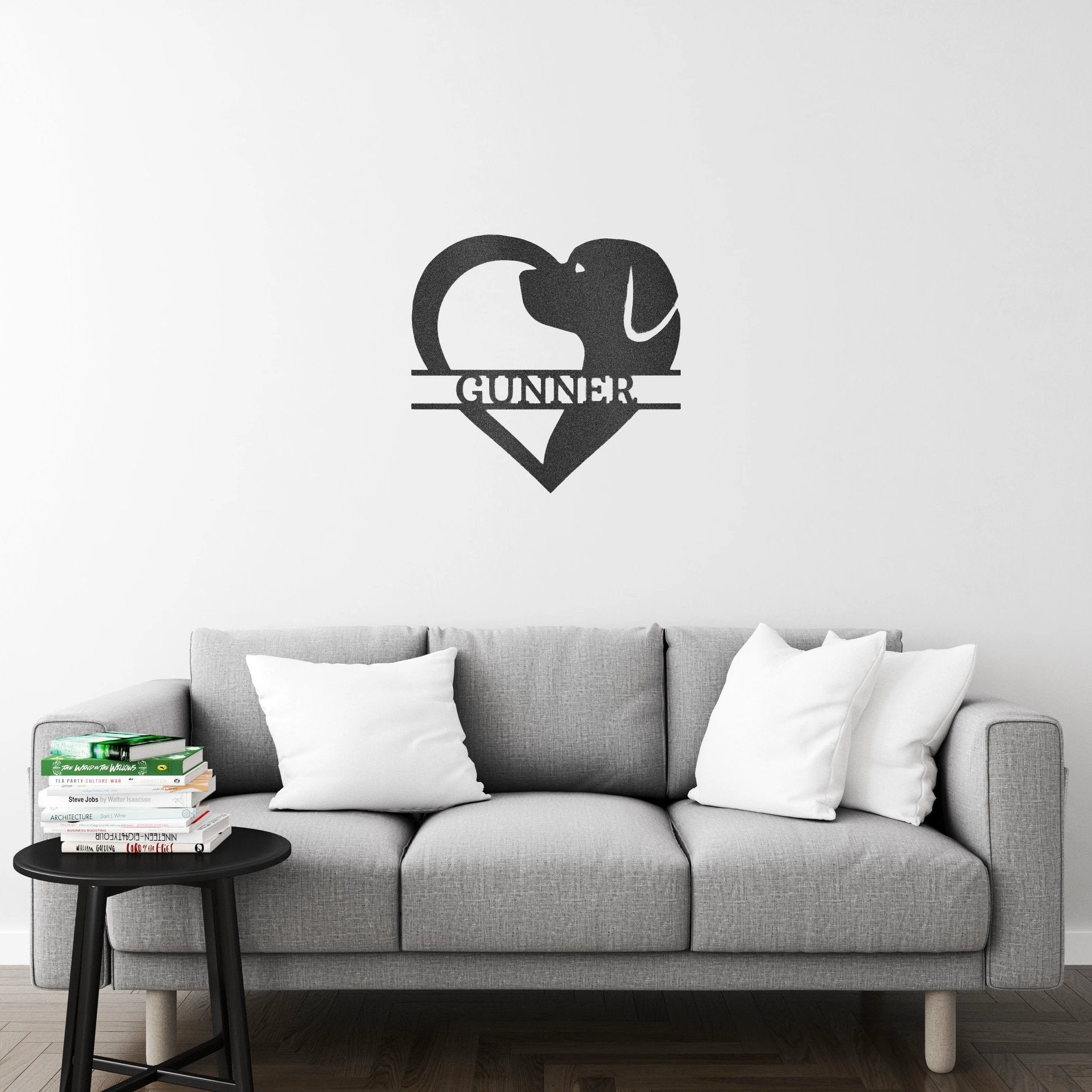 Dog Love Monogram - Steel Sign Custom Personalized Wall Home Decor