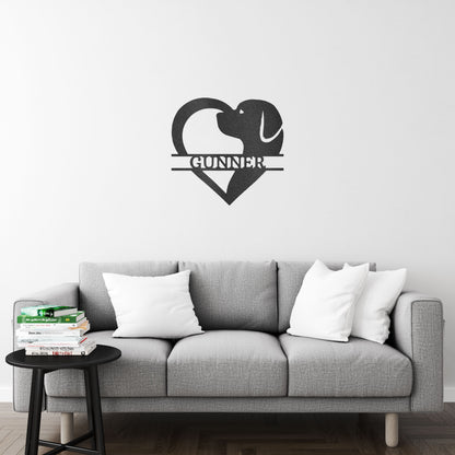 Dog Love Monogram - Steel Sign Custom Personalized Wall Home Decor - Mallard Moon Gift Shop