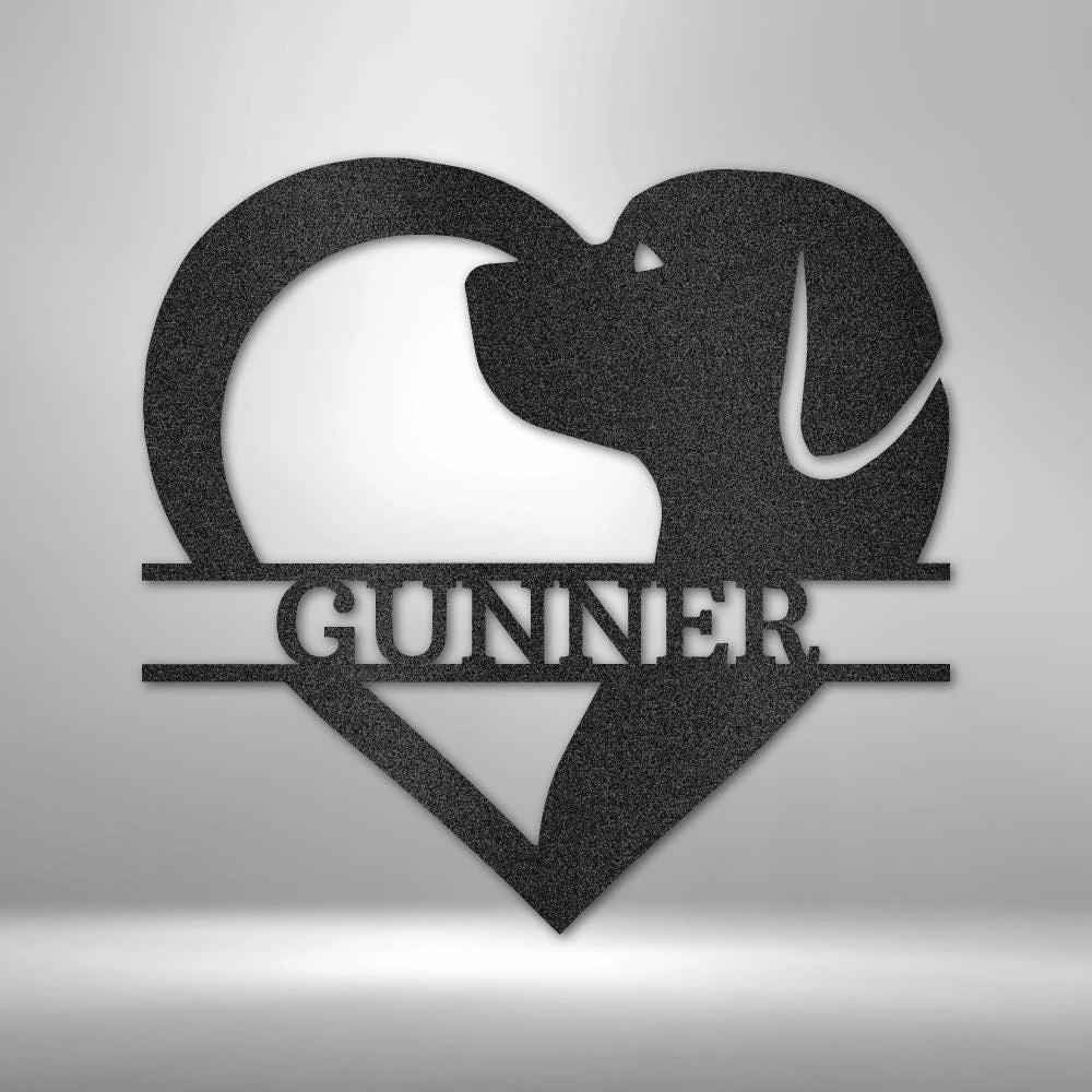 Dog Love Monogram - Steel Sign Custom Personalized Wall Home Decor