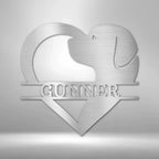 Dog Love Monogram - Steel Sign Custom Personalized Wall Home Decor