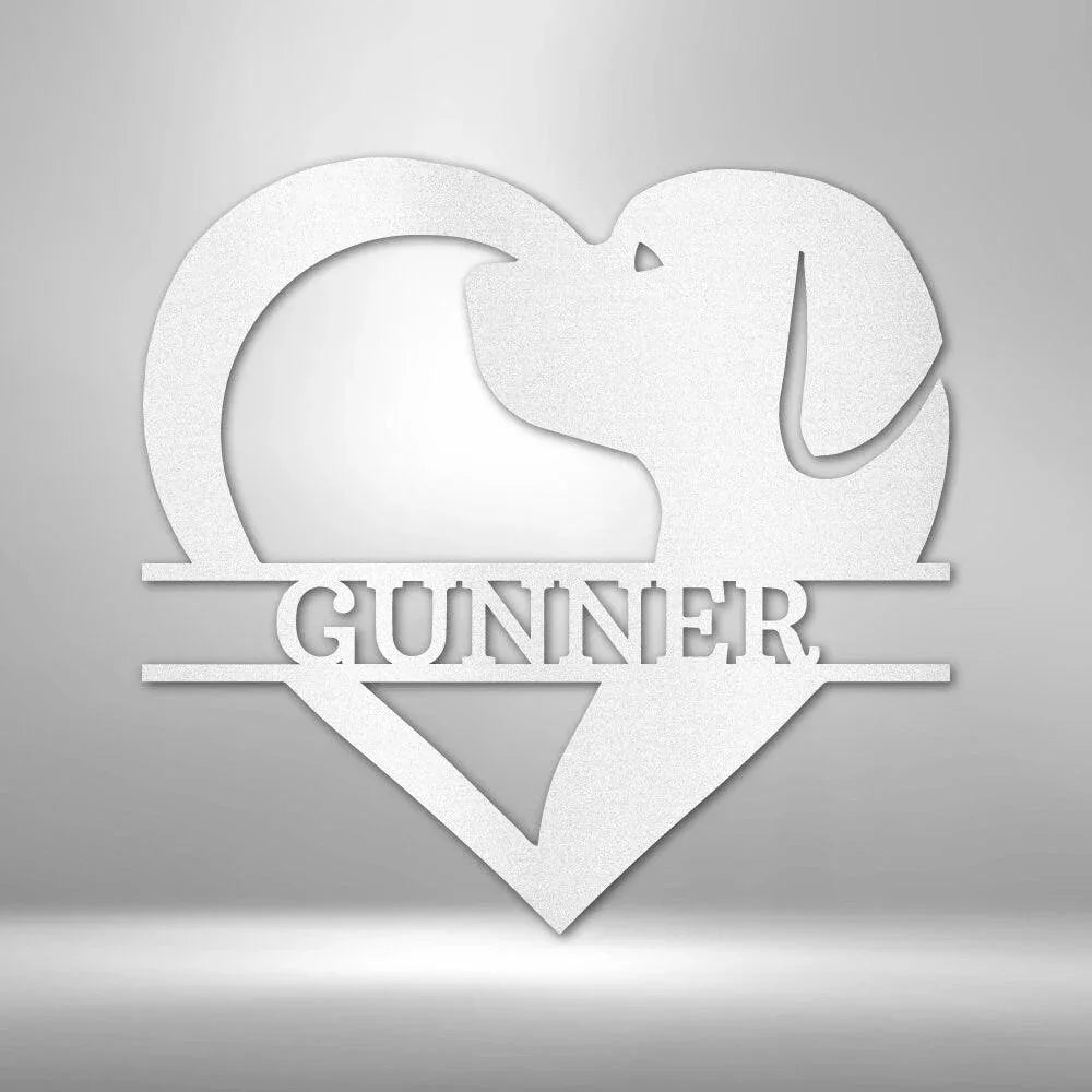 Dog Love Monogram - Steel Sign Custom Personalized Wall Home Decor